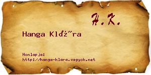 Hanga Klára névjegykártya