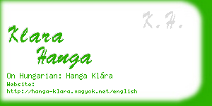 klara hanga business card