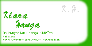klara hanga business card